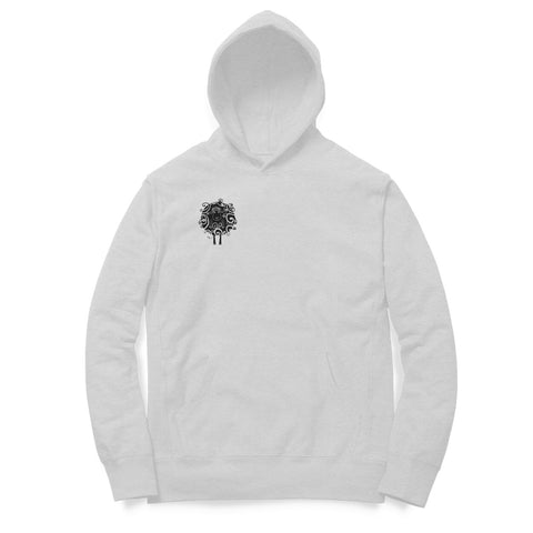 Grey Melange Hoodi - blacksheepdesigns.in
