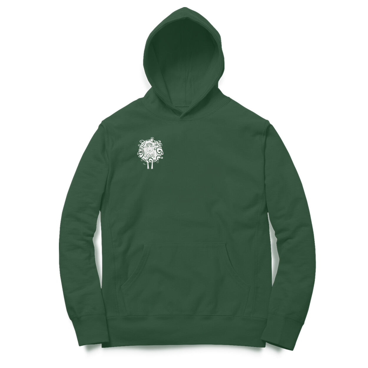 Bottle Green Hoodi - blacksheepdesigns.in